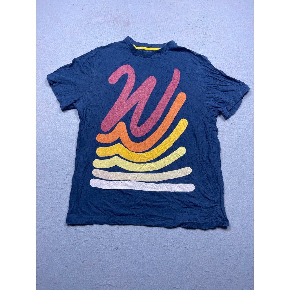Waimea T Shirt 100% Cotton Navy Blue Graphic Print Medium Mens